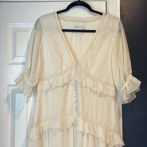 ASOS design | off white tiered ruffle dress